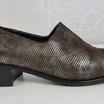 Donald J Pliner Womens Shoes Size 9 Silver Brown Embossed Slip Photo 1