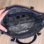 Original by Sharif 1827 blue leather & gold snake print handbag Photo 6