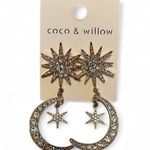 Gold star and moon earrings Photo 0