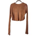 NWT Savannah Morrow Birdie Top in Cocoa Brown Cropped Long Sleeve Size Small Photo 7