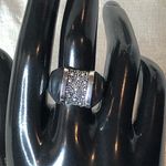 MICHAEL DAWKINS Sterling Silver Starry Night Oxidized Caviar Accent Ring Sz 8.75 Photo 6