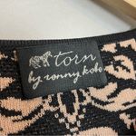 Torn By Ronny Kobo Dress Bodycon Knit Floral Stretch Mini Fitted Short Sleeves Photo 3