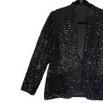 Sparkle & Shine Black Sequin Blazer Jacket Womens Evening Party Glam Size medium Photo 2
