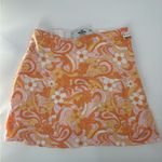 Hollister  Women's Lined orange boho 70s Ultra High Rise Floral Mini Skirt small Photo 1