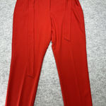 Avenue 7th New York And Company Women's Pant 14 Red W/Belt Straight Leg Polyster Photo 0