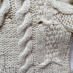 Vintage 70s 80s Ivory Wool Cable Knit Fisherman Sweater Cardigan Thomas Keeling Size 1X Photo 6