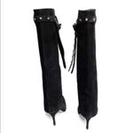 Valentino Garavani Valentino boots Suede Knee High Rockstud Heeled Tall in Black size 37 / 7 Photo 5