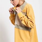 In Loom Anthropology Stylish Mustard and Olive Striped Women's Top oversized Photo 8