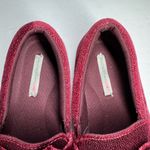 Isaac Mizrahi  Sparkling velvet Burgundy Loafers bow 8.5 glitter casual party Photo 11