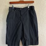 Chico's ‎ Black 100% Cotton Bermuda Shorts Size Small Photo 1