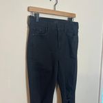 MOTHER Denim MOTHER- Looker Ankle Fray Guilty As Sin Stretch Black Denim Photo 3