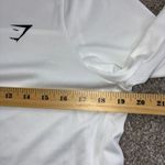 Gymshark  White Long Sleeve Athletic Top Women's Size S Mesh Panels Logo Photo 4