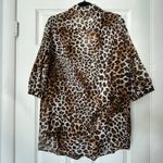 Zara Basic Sheer Leopard Print Button Photo 5