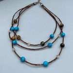Artisan  made multiple layer choker necklace. Howlite tiger eye  crystal Photo 1