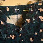 Anthropologie  Maeve Colette Corduroy Green Leopard Print Cropped Wide Leg Pants Photo 3