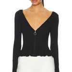 I am gia I.AM.GIA Raven Knit Top in Black XX-Small New Womens Cardigan Photo 0