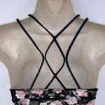 PINK Romantic Floral Lace‎ Bralette Black Pink Lined Padded Bra Top Womens XS Photo 6