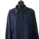 NWOT Spirit Savvy Women’s XL Navy Blue Polo Dress Long Sleeve Cotton Spandex Photo 2