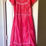 Love Shack Fancy Dress Madeline Tie Dye Silk Ribbon Swiss-Dot Bordeaux S FLAWED Photo 0