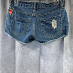Forever 21  Premium Denim Distressed Jean Shorts – Size 26, Americana Patches Photo 4