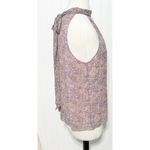 Ramy Brook Lula Paisley Print Sleeveless Keyhole Tie Back Top Blouse Pink Large Photo 3