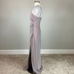 AQUA Sleeveless Sparkly Cut Out Long Column Evening Gown Purple Size 10 Dress Photo 3