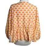 NWT J. Marie summer long sleeve top pink rainbow print balloon sleeve Sz M Size M Photo 1