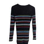 Parker Bruna Black Multicolor Striped Long Sleeve Crewneck Knit Sweater Dress L Photo 10
