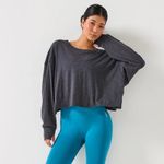 Free People Movement Training My Time Tank Women’s Sz M Grey Athletic Oversized Gray Size M Photo 2