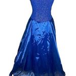 ballgown formal dress strapless princess blue tulle Vintage 1990s Size 10 Photo 0