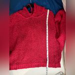 Pilcro Anthropology  NWOT Cozy Red Knit Hoodie Sweater Size XL Oversized Photo 6