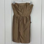 Twelfth Street by Cynthia Vincent Size 4 Gold Silk Strapless Dress with Bow Photo 2