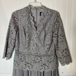 Alex Evenings  Women's Gray‎ Lace 3/4 Sleeve Midi Dress Special Occasion Photo 3