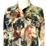 A Rare Bird Long Sleeve Cotton Mini Dress in Camo with Embellishments Size Small Green Photo 1