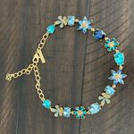 Oscar de la Renta  Gold and Teal Gem Necklace Photo 9