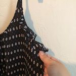 Who What Wear Black Abstract Floral MIDI Dress Photo 1