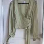 Princess Polly Pastel Green Wrap Top Photo 0