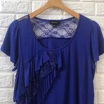 AB Studio AB‎ Studio royal blue ruffle lace tee top Photo 0