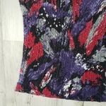 Rafael Sleeveless Scrunched Crinkle Abstract Print Top Women’s Size Medium Red Photo 3