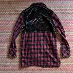 Mystree  RED & BLACK BUFFALO CHECK VELVET PAISLEY INSERT FLANNEL BUTTON DOWN Photo 5