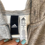 Adidas Gray Three Stripe Hooded Full Zip Sweatshirt Jacket Women Sz S Photo 4