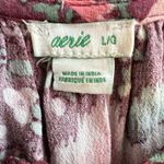 Aerie  burgundy floral mini dress, gathered waist & cuffs, size L Photo 9