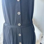 Sanctuary Black Button Front V-Neck Sleeveless Belted Dress Size Large NEW Photo 1