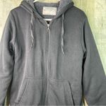 Seven Apparel Black Large Thick Fleece Lined Jacket Long Sleeves Hooded Pockets Photo 4