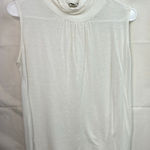 Joseph A Vintage  women's white sleeveless mock neck lightweight stretch top S Photo 0