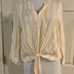 Blue Rain  yellow & white front tie shirt Photo 0