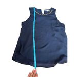 Violet Claire bejeweled neck Sleeveless blouse blue navy SizeM Photo 4