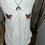 Rehab  Lab White Butterfly Embellished Halter Top Photo 1