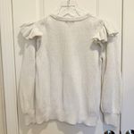 Summersalt  Ruffle Shoulder Ribbed Knit Sweater Size S White 100% Organic Cotton Photo 2