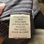 NWT Klesis Women Striped Wide Leg Trousers Linen Blend Casual Chic Comfy Size L Blue Size L Photo 5